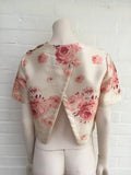 VILSHENKO Helen floral-print satin cropped Blouse Top Size UK 10 US 6 Ladies