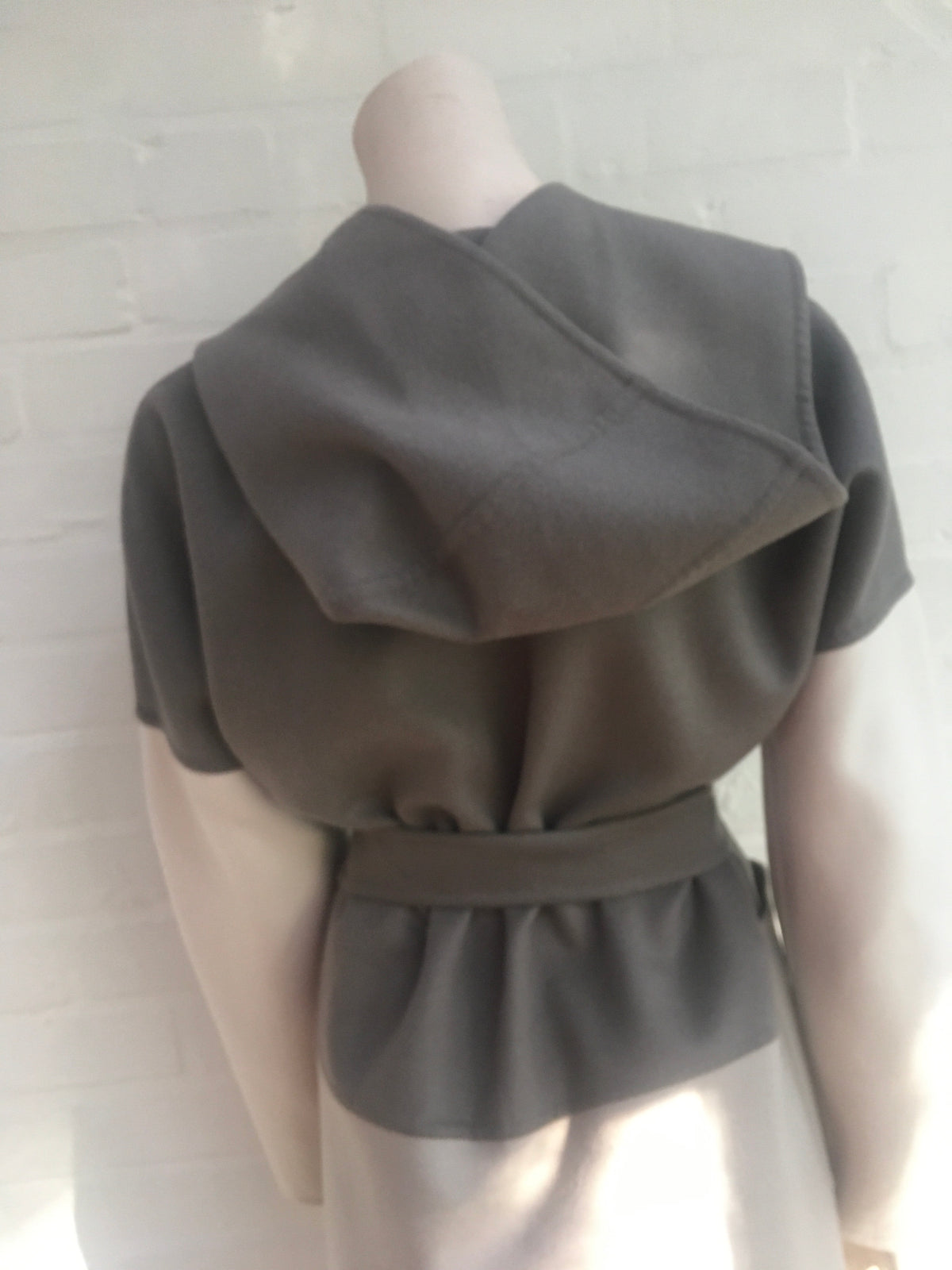 Max Mara Women's Gray Taupe Arpa Hooded Angora Coat Ladies