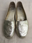 SAINT LAURENT Metallic Leather Espadrilles Shoes Size 36 UK 3 US 6 ladies