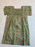 BONPOINT Green and Pink Floral Liberty Print Hand Embroidered Dress Size 4 years