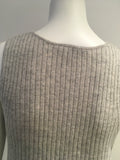 AUTUMN CASHMERE Grey Ribbed cashmere knit tank top Size XS ladies