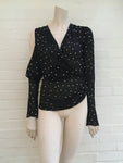 MAGDA BUTRYM Dresden metallic polka-dot silk-blend blouse top Ladies