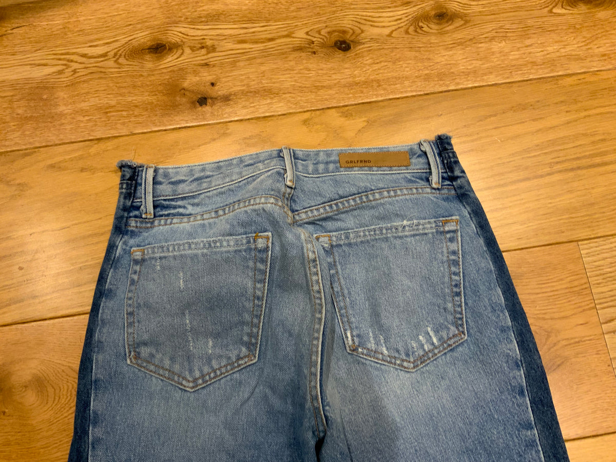 GRLFRND Jessica cropped mid-rise wide-leg Denim Jeans Size 26 ladies