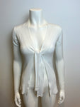 Mabapa White Cotton Knit Cardigan Sweater Jumper Size S small ladies