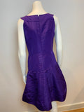 Oscar de la Renta Silk Knee Length Dress Purple Elegant Size US 6 UK 10 ladies