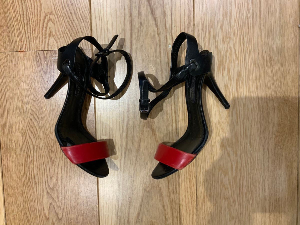 Ralph Lauren Collection Red & black Balira Sandals Size 9 39 UK 6 ladies