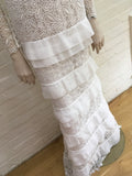 Self Portrait Primrose crepon-trimmed guipure lace gown dress Ladies