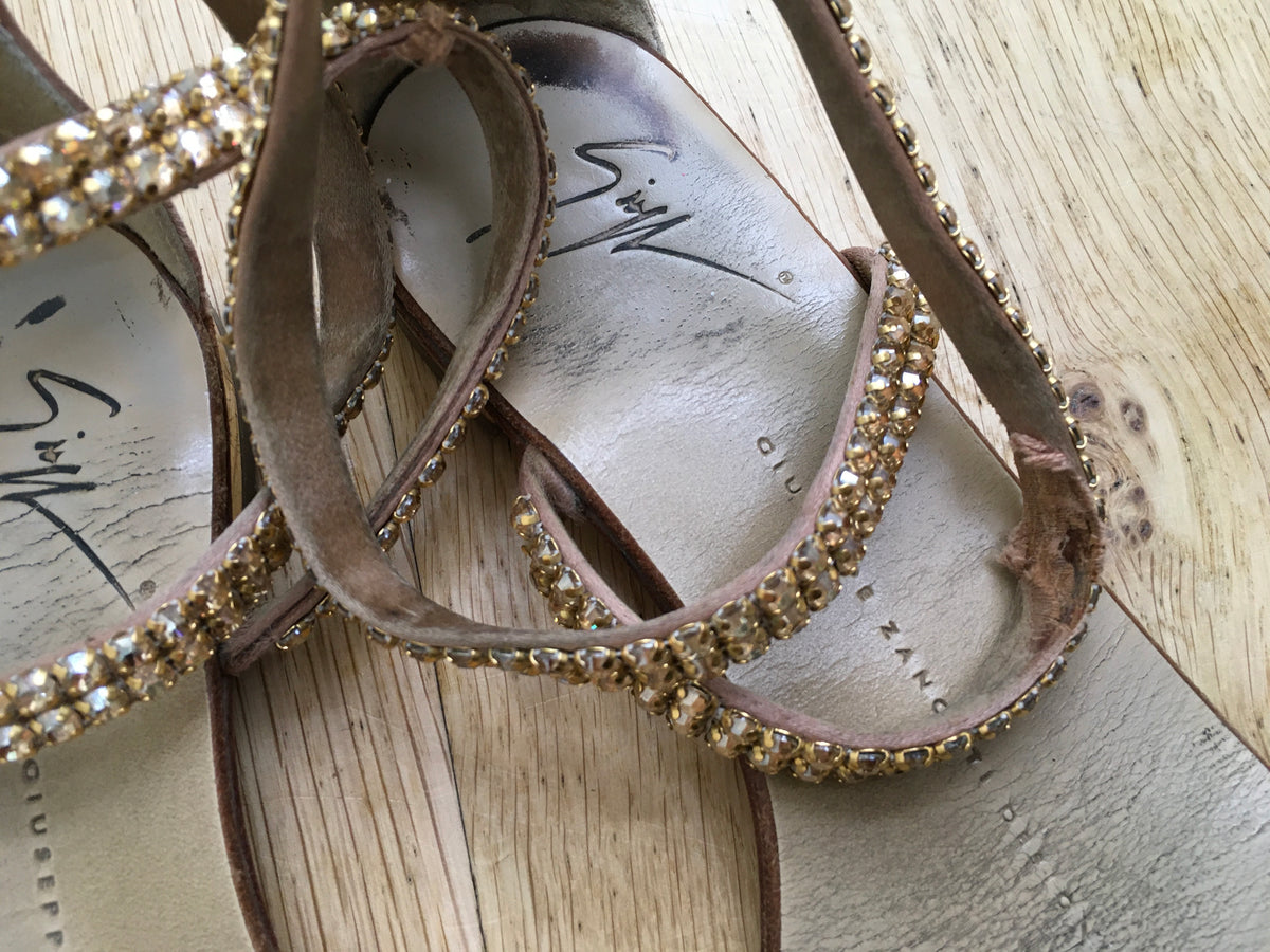 Giuseppe Zanotti sandals with embellishment shoes flats Size 35  ladies
