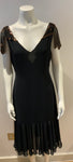 Vintage 80s LBD Little Black Dress Garfinckel’s Embellished Dress Size M medium ladies