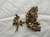 Lot of Two Custom Crystals Brooches Set ladies