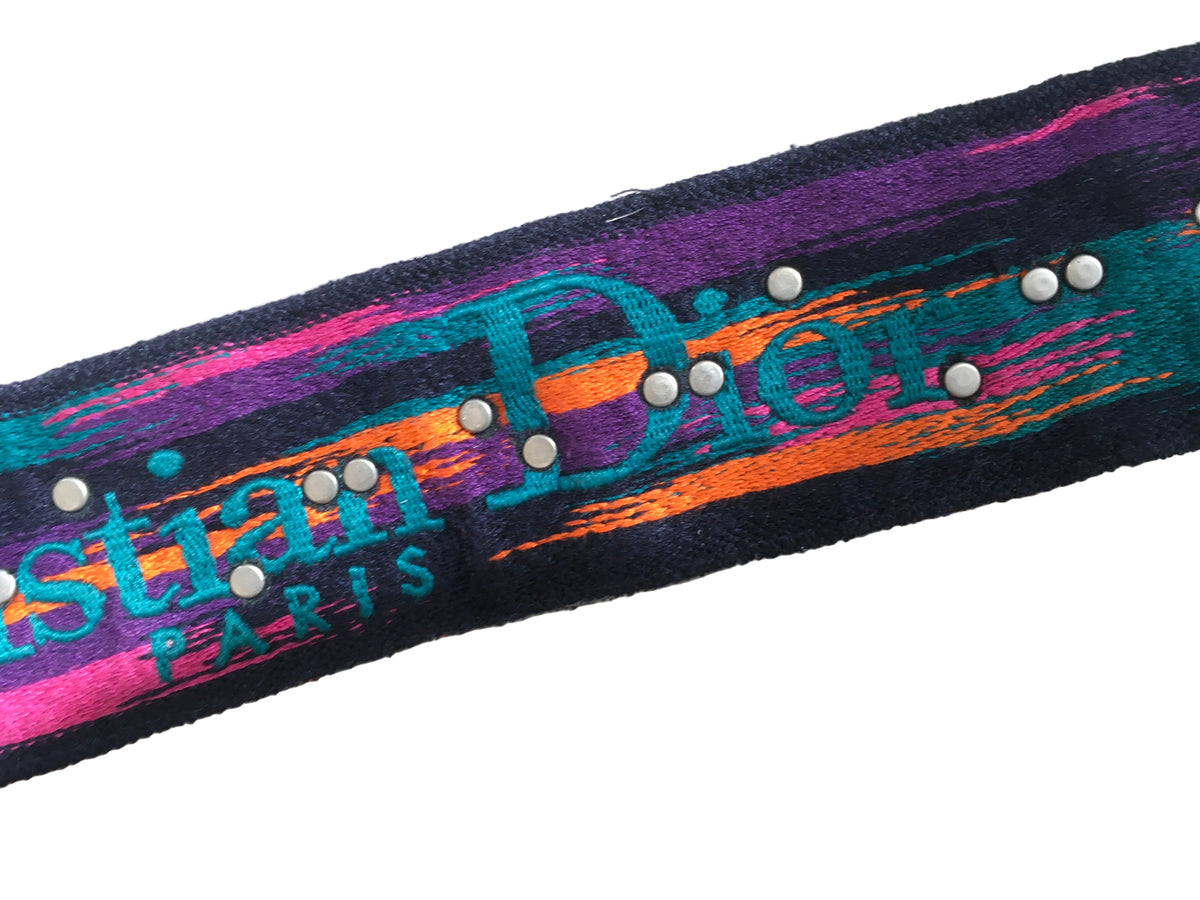 Christian Dior Limited Edition Canvas Studded Bohemian-Inspired Shoulder Strap ladies