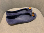 GUCCI Blue Suede Ballet Shoes Flats Bamboo Tassel Size UK 7 US 10 EU 40 ladies