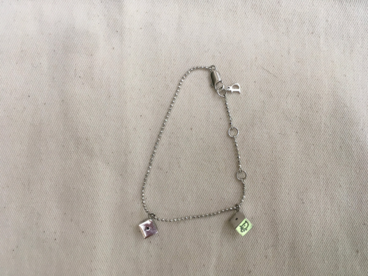 Dior Christian Dior Iconic Silver Dice Charm Bracelet Rare 13.8 grams ladies