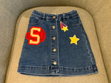 Stella McCartney KIDS Girls' Blue Denim Patched Skirt Size 6 years children