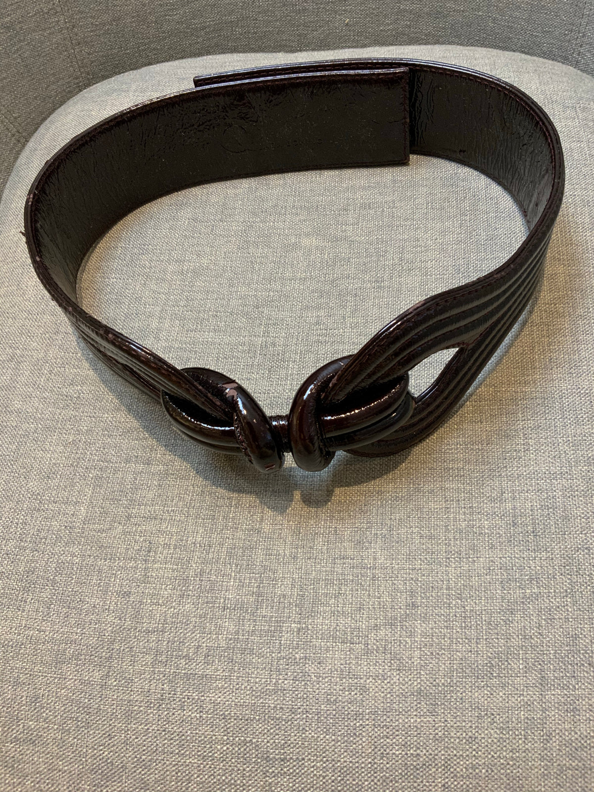 LARA BOHINC Women's Brown Lunar Eclpise Belt Patent Leather Size S Small ladies
