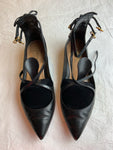 Black Leather Aquazzura Women's Ballet Flats shoes flats Size 35 UK 2 US 5 ladies