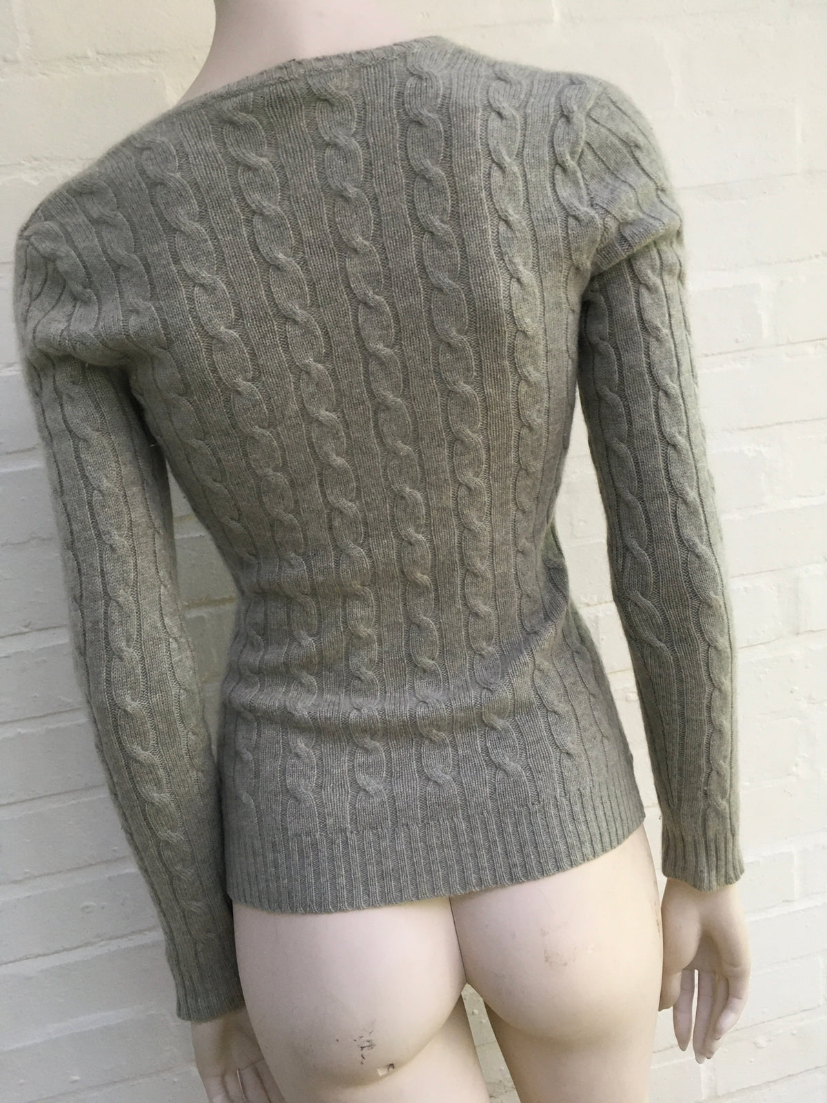 Ralph Lauren Black Label Grey Cashmere Jumper Sweater Slim Fit Size XS ladies