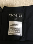 CHANEL 02C NAVY BLUE PLEATED FLARED SKIRT F 40 Ladies