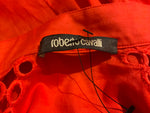 ROBERTO CAVALLI Red Cotton Eyele top blouse Size I 42 UK 10 US 6 ladies