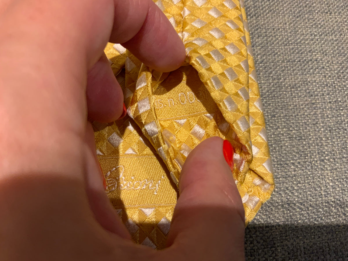 BRIONI Silk Jacquard Yellow Jacquard Mens Tie men