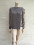VALENTINO Lace-paneled wool and cashmere sweater jumper Size L Large ladies