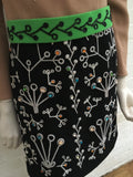 Peter Pilotto Brown Cari Embellished Embroidered Wool-Crepe Mini Dress Ladies