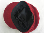 Burberry London Newsboy cap in a burnt red corduroy gunmetal hardware M Ladies
