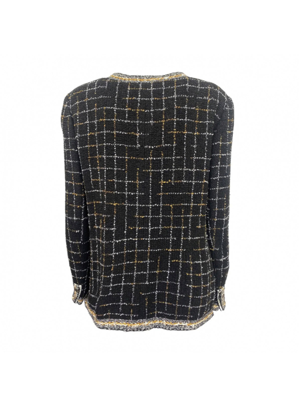 CHANEL LA PETITE VESTE NOIRE TWEED BLAZER SIZE F 42 LADIES