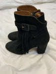 Aquazzura Suede Leather Tassel Boots Size 37.5 US 7.6 UK 4.5 ladies