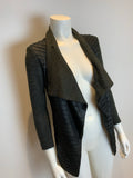 Sachin + Babi for Ankasa Leather Asymmetric Jacket Knit Sweater Size 2 UK 6 XS ladies