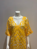 OSHOPLIVE lace yellow Bohemian dress kaftan Size S small ladies