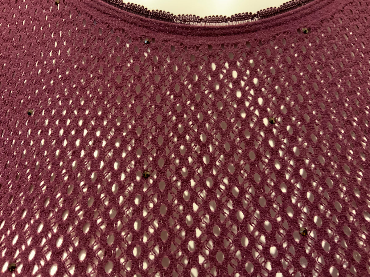 WOLFORD COMET String Body burgundy Swarovski crystals Size XS ladies