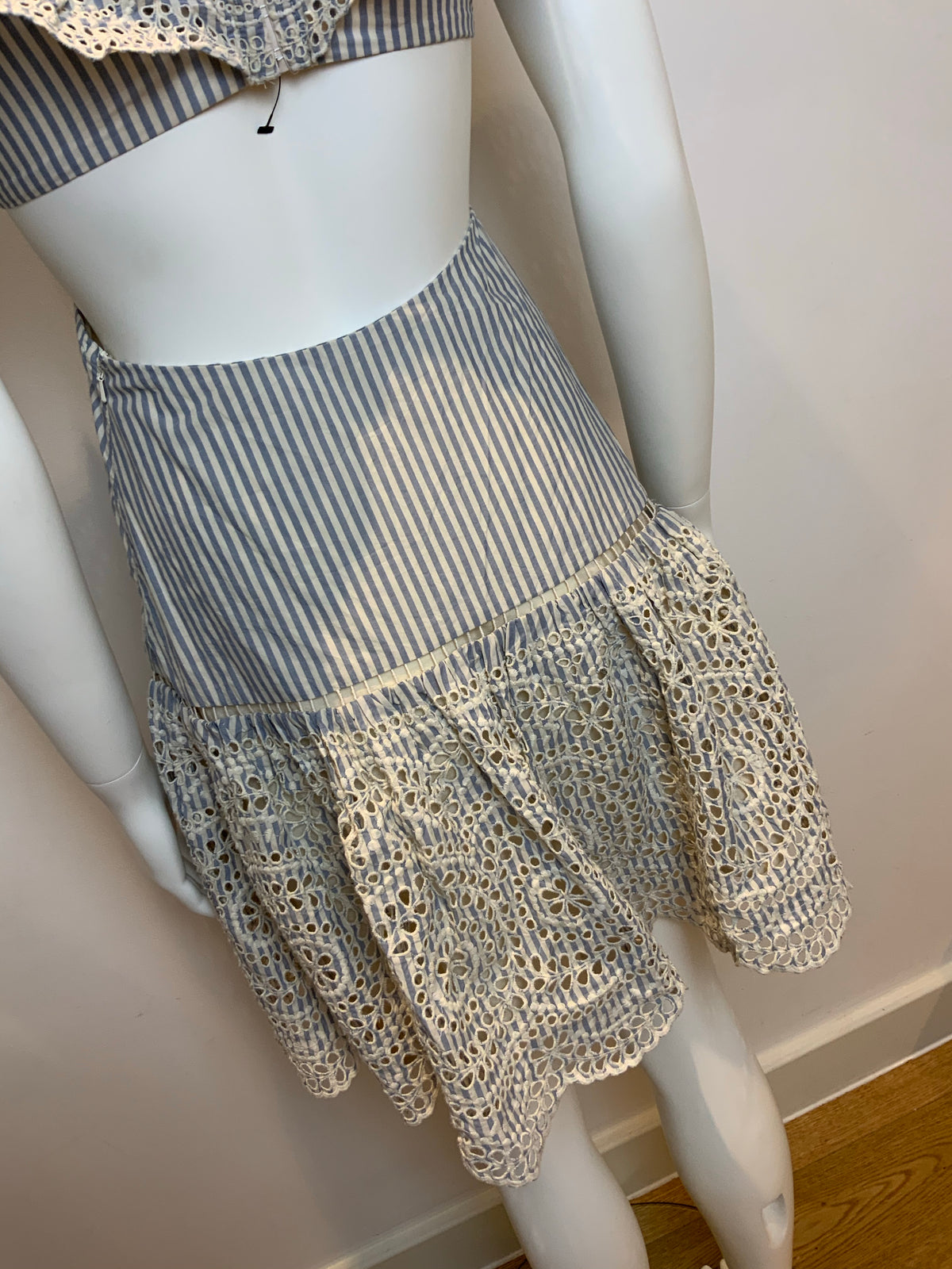 ZIMMERMANN Meridian Stripe Frill Broderie Dress Size 1 S small ladies