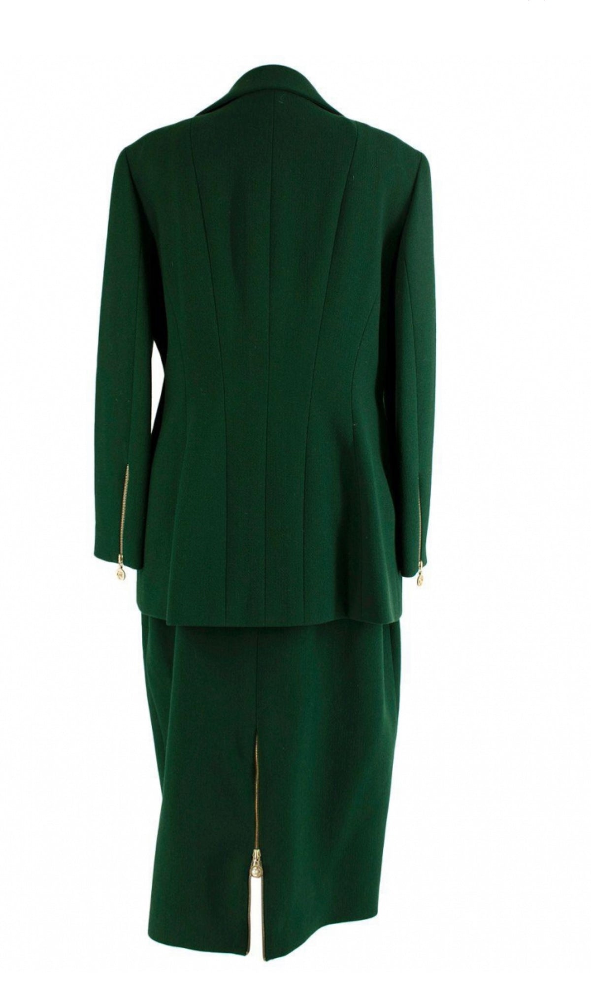 Chanel 1990’s green skirt suit Size F 44 ladies