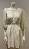 ZIMMERMANN Kali Embroidered Cotton Ivory Dress Size 0P Petite ladies