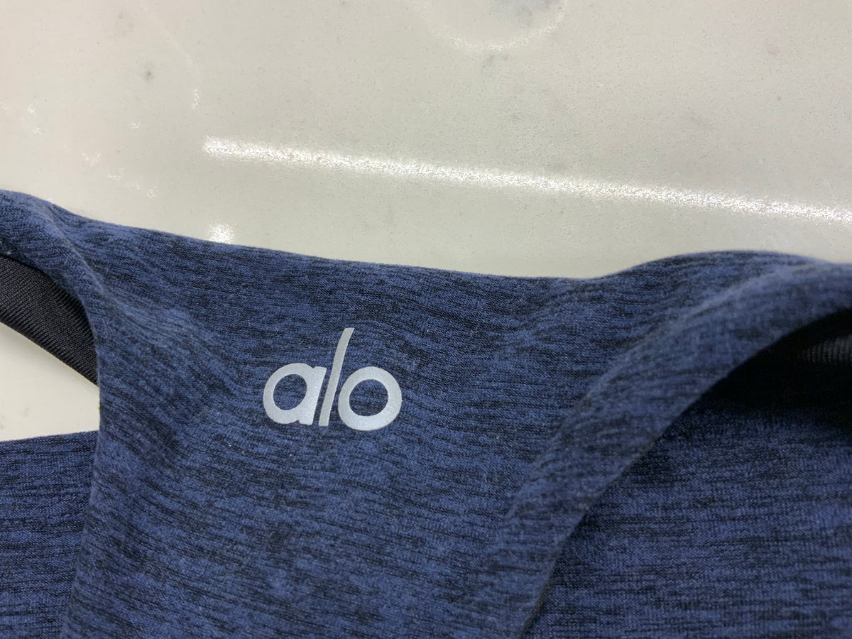 ALO Yoga Women's Rich Navy Heather Alosoft Base Bra Size S ladies
