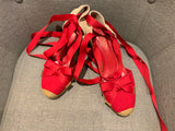 Ralph Lauren LAUREN Hollie Red Canvas Wedge Espadrilles Size 9.5 UK 6.5 39.5 ladies