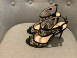 Nicholas Kirkwood Black Lace And Suede Leda Ankle Strap Sandals Size 36 UK 3 US6 ladies