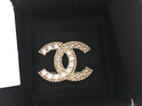 CHANEL Limited Edition 2020 Pearl Crystal CC XL Brooch Gold Pearly White ladies