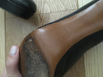 Gucci Black Leather Round-Toe Pumps Shoes Size 38 1/2 UK 5.5 US 8.5 ladies