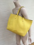 JIL SANDER Women’s Large Leather Reversible Yellow Burgundy Shopper Tote Bag Ladies