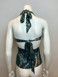 Frost French Halter Silk Summer Gold Printed TOP SIZE UK 8 US 4 S small ladies