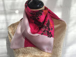 Christian Dior Purple Pink Silk Abstract Print Square Scarf Ladies