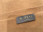 N.Peal Beige Cashmere Knit V neck Jumper Sweater Size M Medium ladies