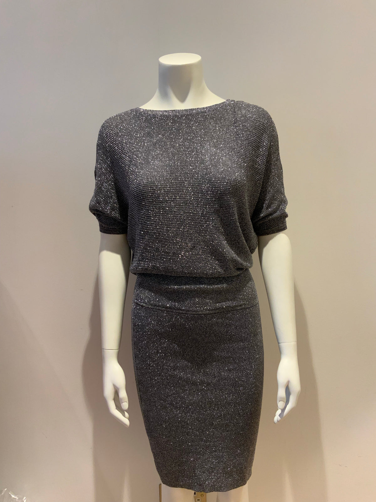 Reiss Womens Watson metallic-knit dress Size UK 6 US 2 ladies