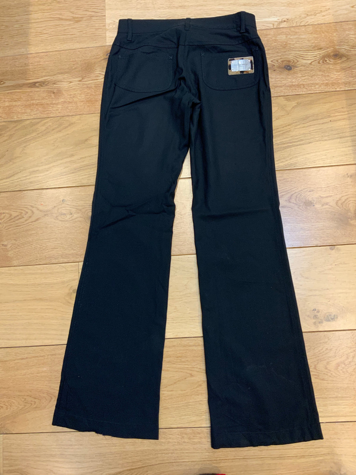 Dolce & Gabbana black metal plate straight-leg pants I 38 UK 6 US 2 XS ladies