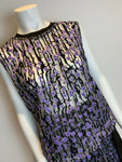 Carven Women's Floral Top Glitter Silver/Black/Lilac SIZE F 36 US 4 UK 8 S SMALL ladies