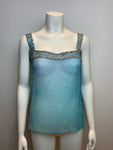 Sundri Khan Blue embellished blouse tank top S small ladies