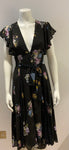 ASOS Maxi Dress Women Floral Black Flutter Sleeve Lace Inse Dress UK 8 US4 EU 36 ladies