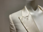 SOLD OUT Balmain double breasted silk satin trim cropped blazer jacket F 40 ladies